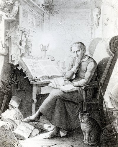 الفيلسوف في دراسته بواسطة كاسبر جوهان نيبوموك شورين